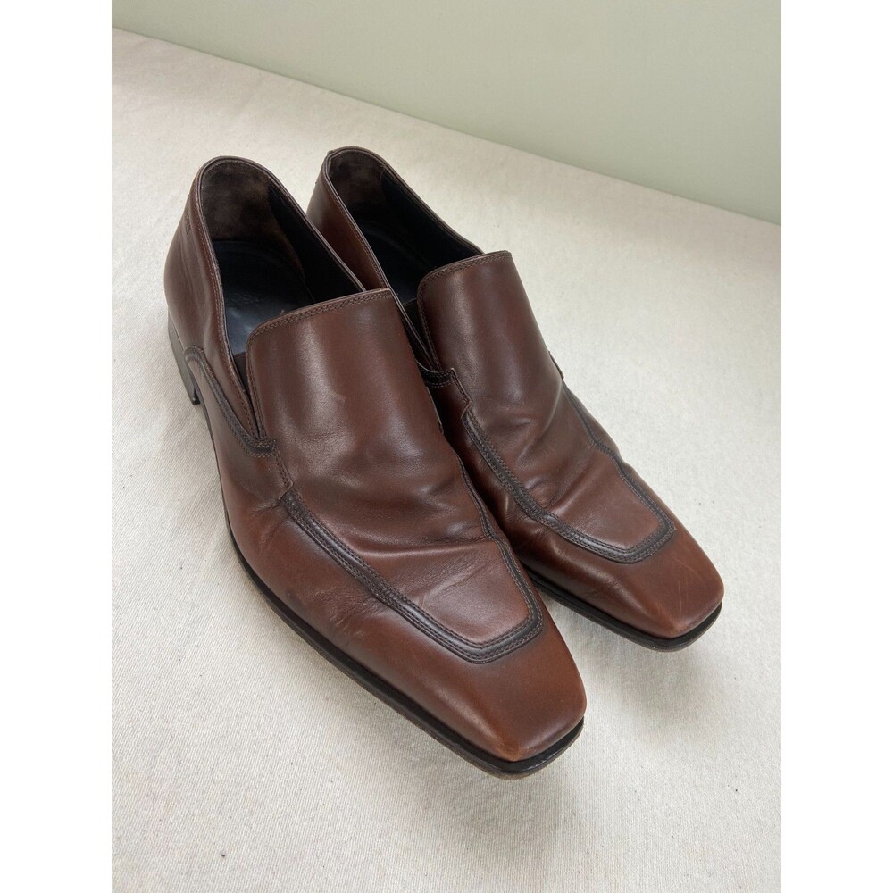 Hugo Boss Men's Size 11 Dress Shoe Penny Loafers Brown Leather Made in Italy